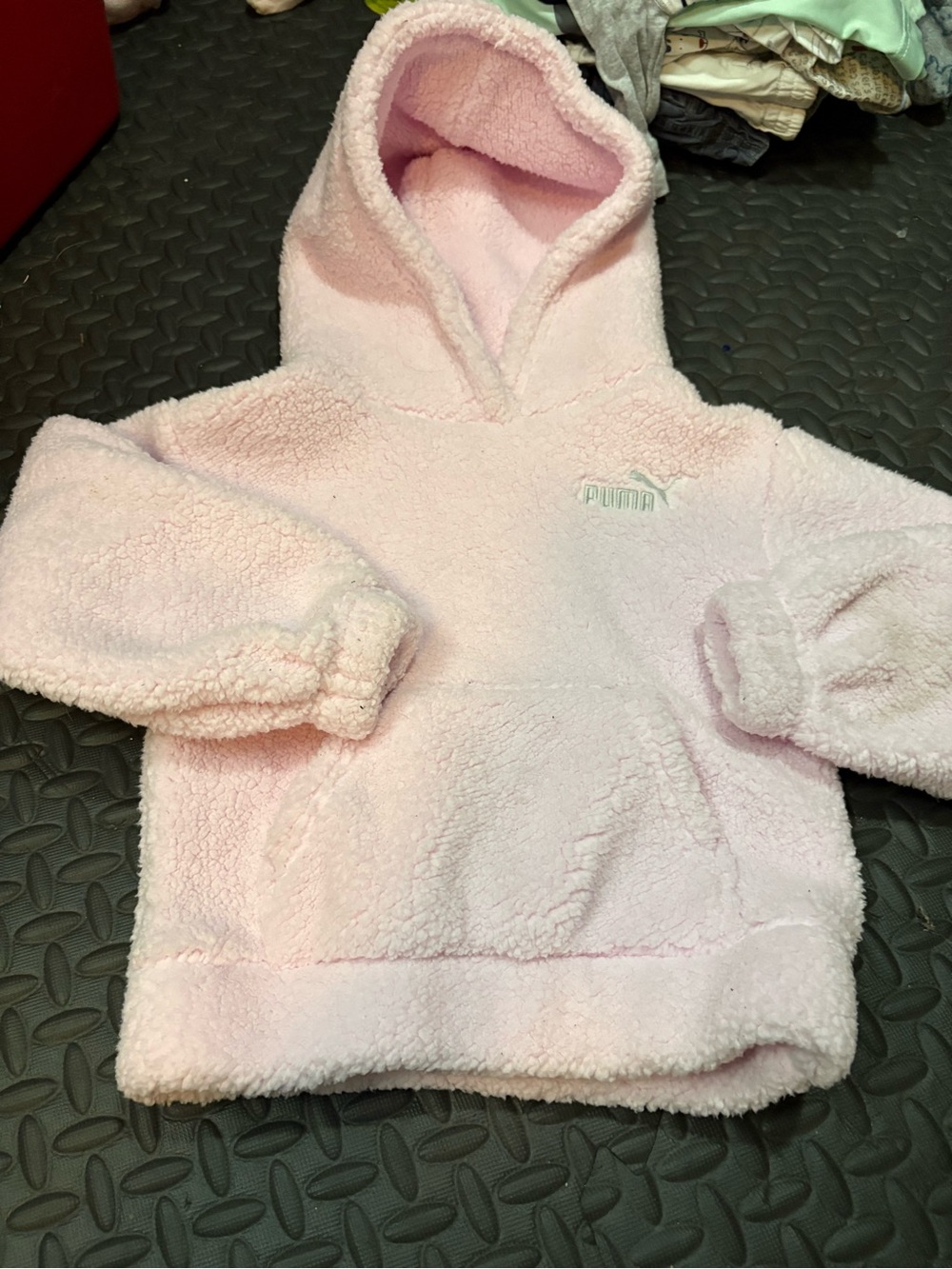 Puma Light Pink Sherpa Hoodie for Kids